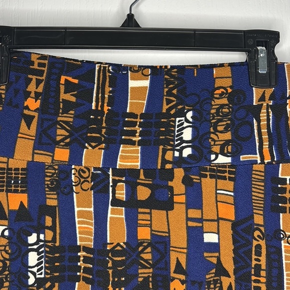 LuLaRoe pencil skirt abstract design blue orange black extra small - Picture 2 of 5